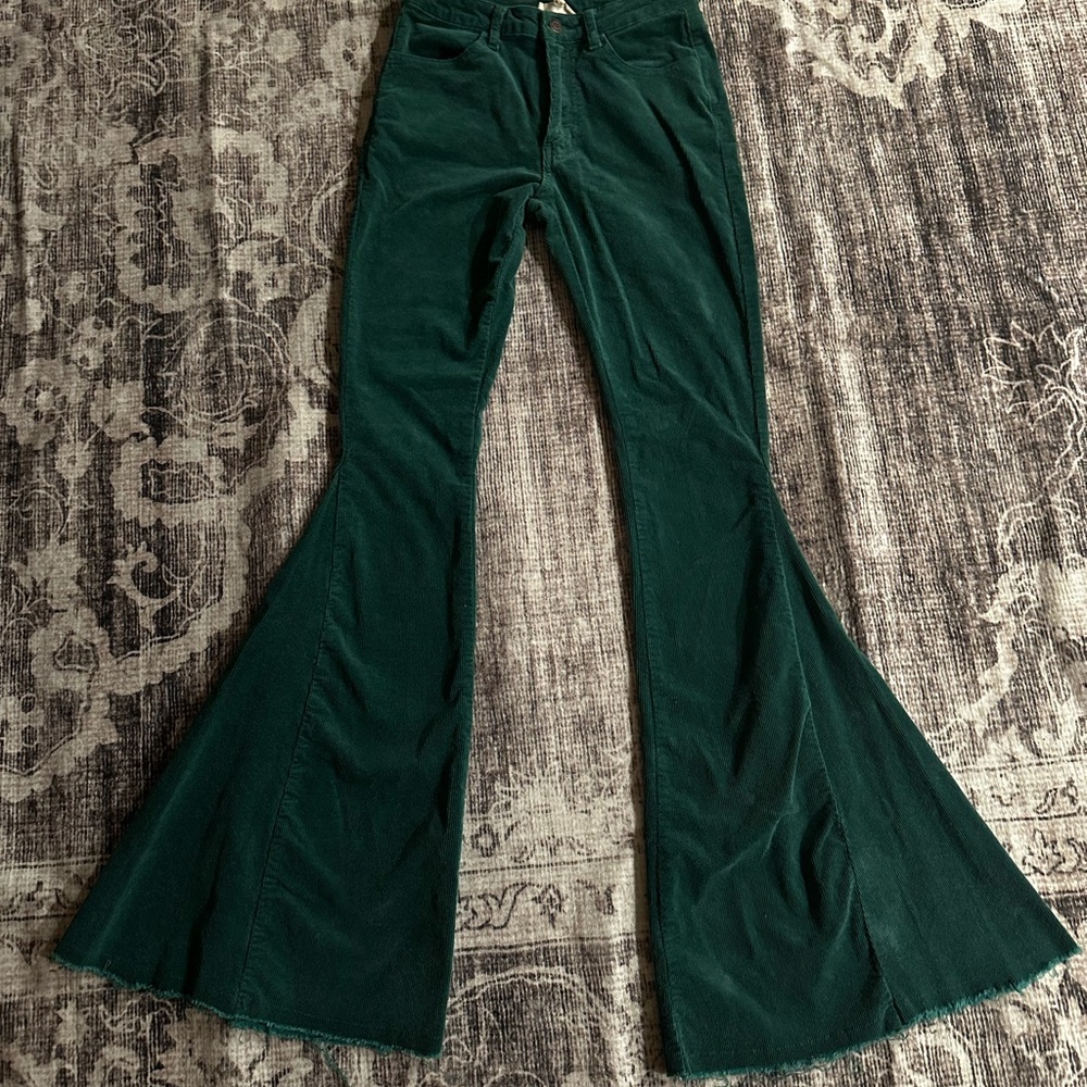 Altar’d State Green Corduroy Flare Pants
